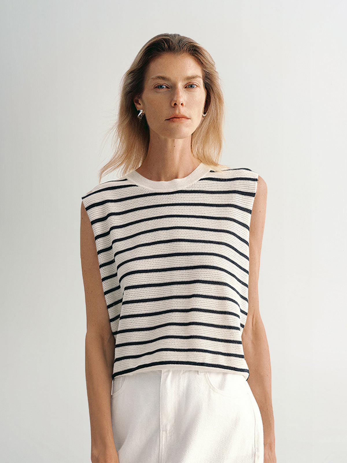 Top tricoté marinière