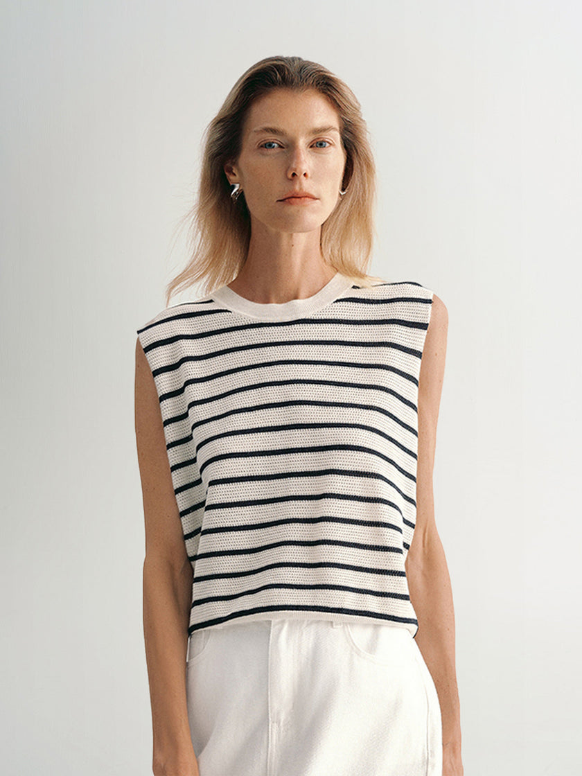 Top tricoté marinière