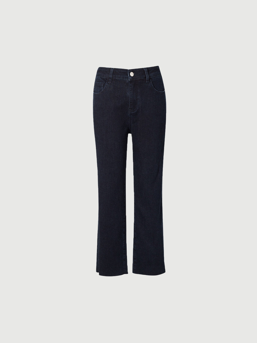 Raw blue jeans