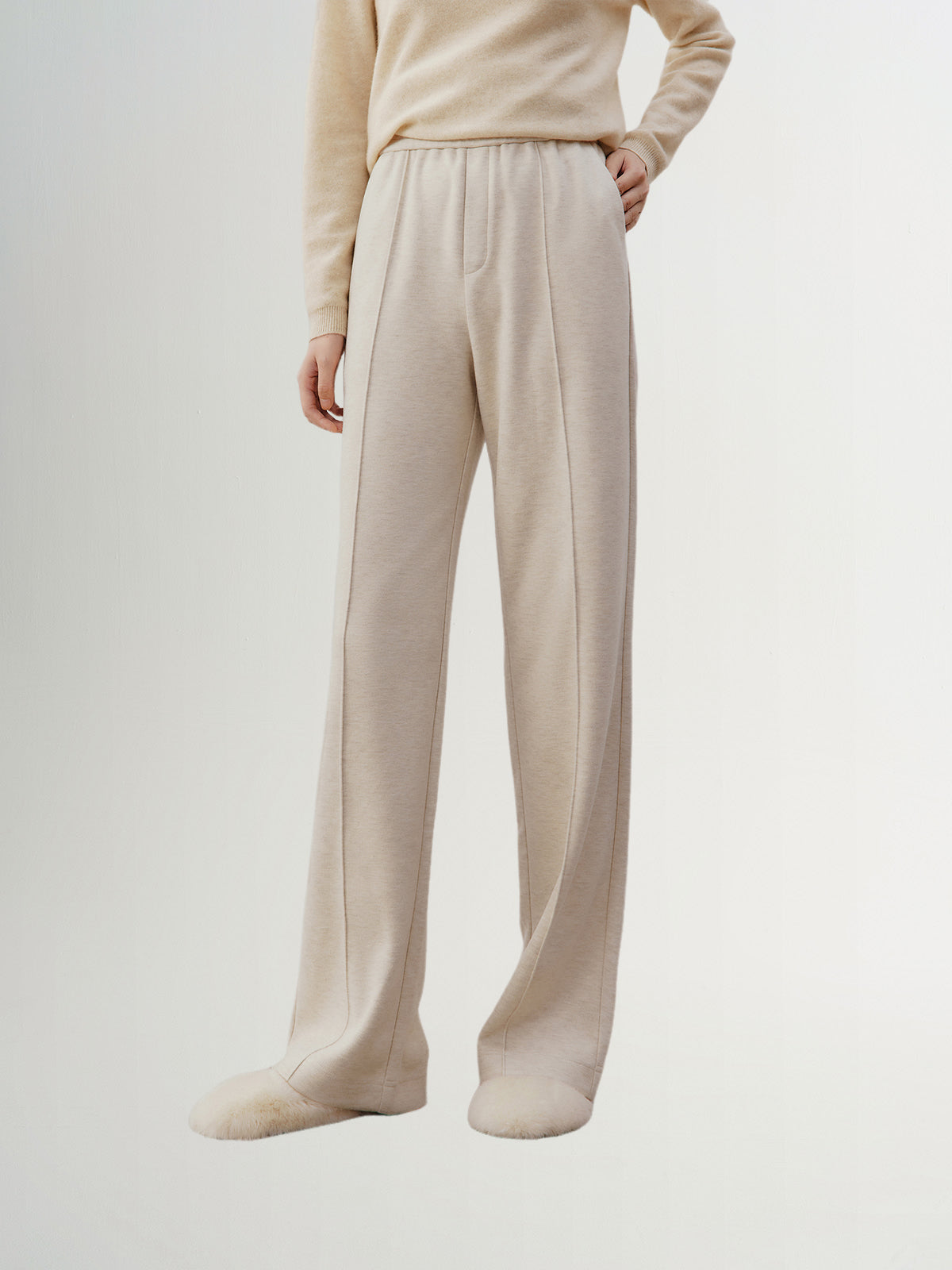 Beige wide pants