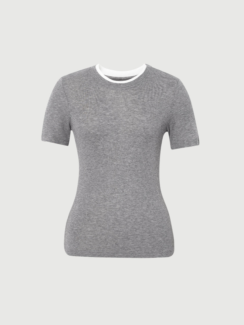 Double collar T-shirt