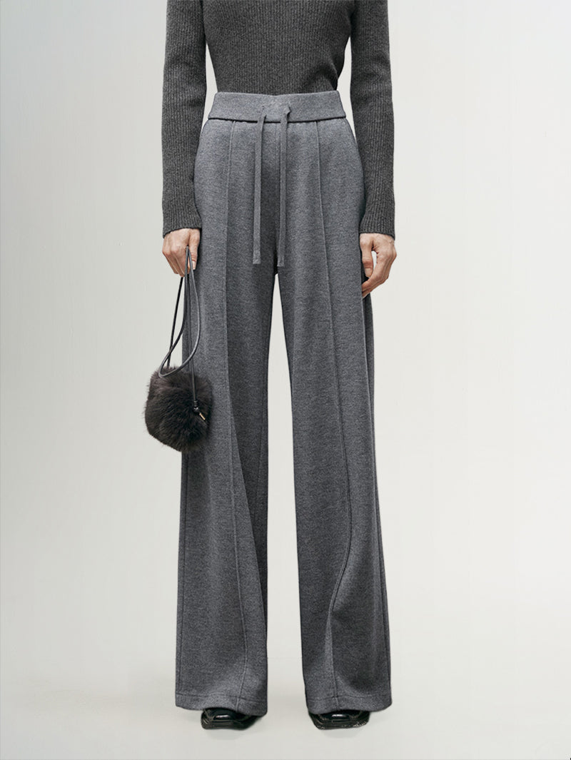 Dark gray wide leg straight pants