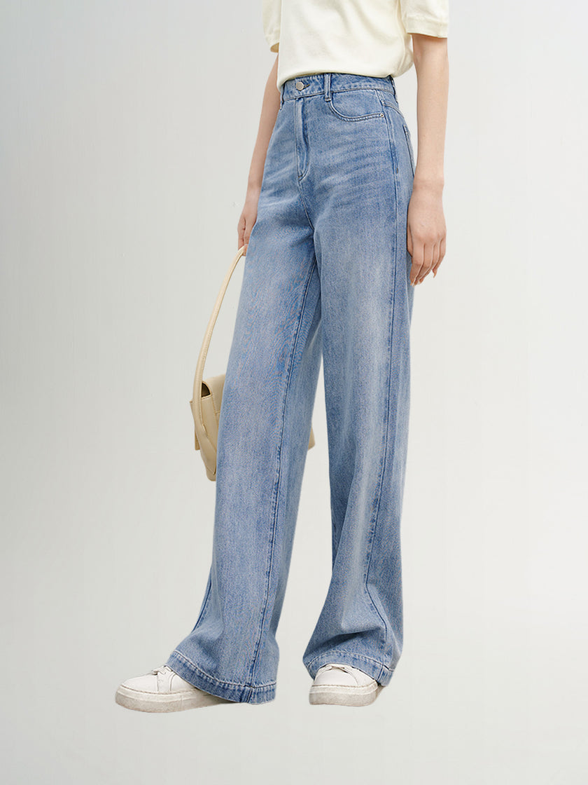 Straight blue denim cotton jeans