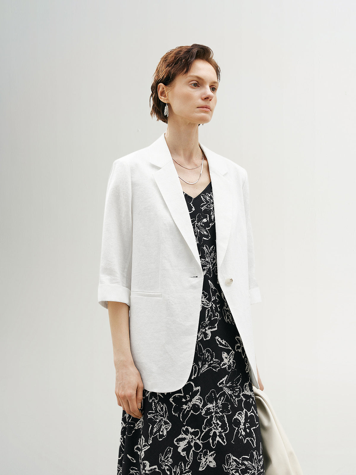 White linen blazer