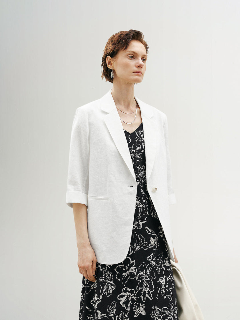 White linen blazer