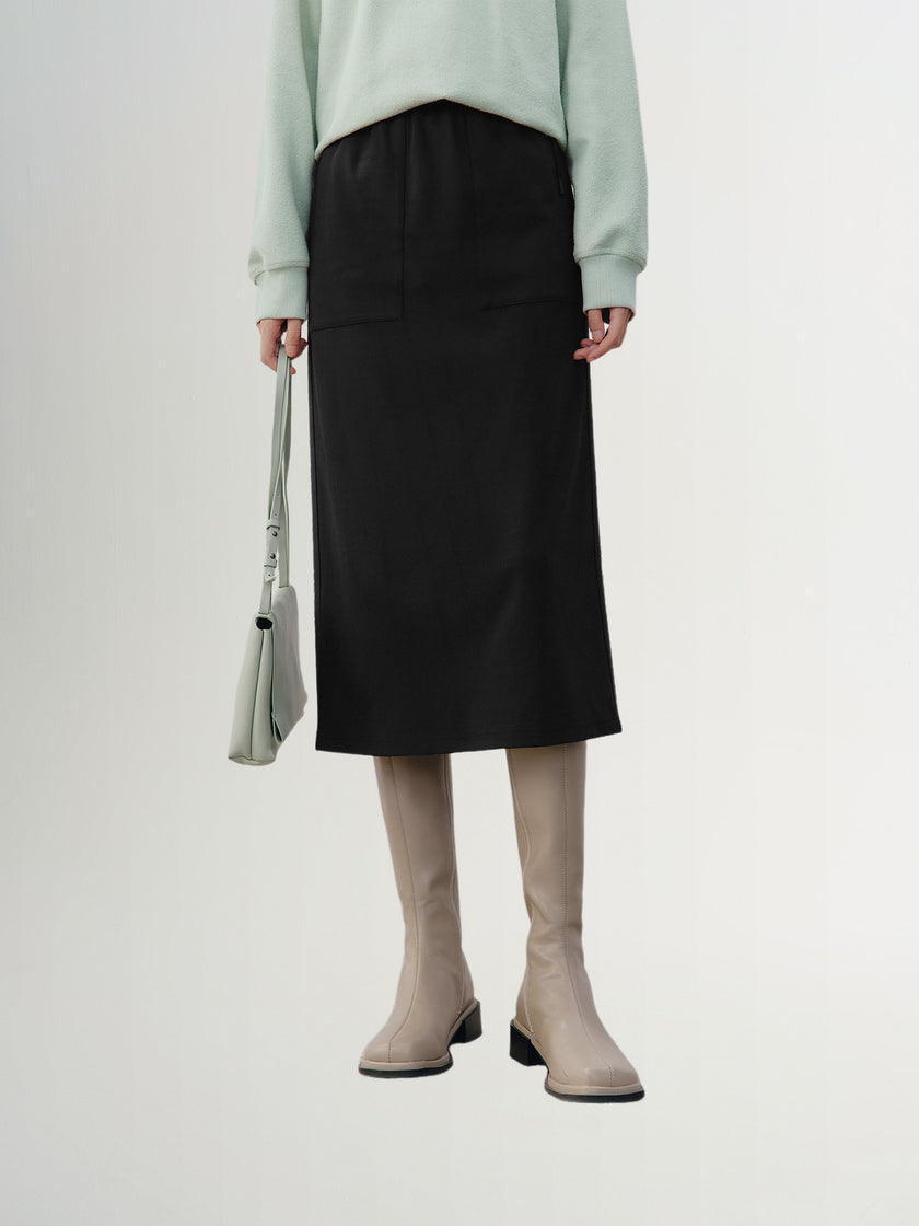 Gray knitted skirt