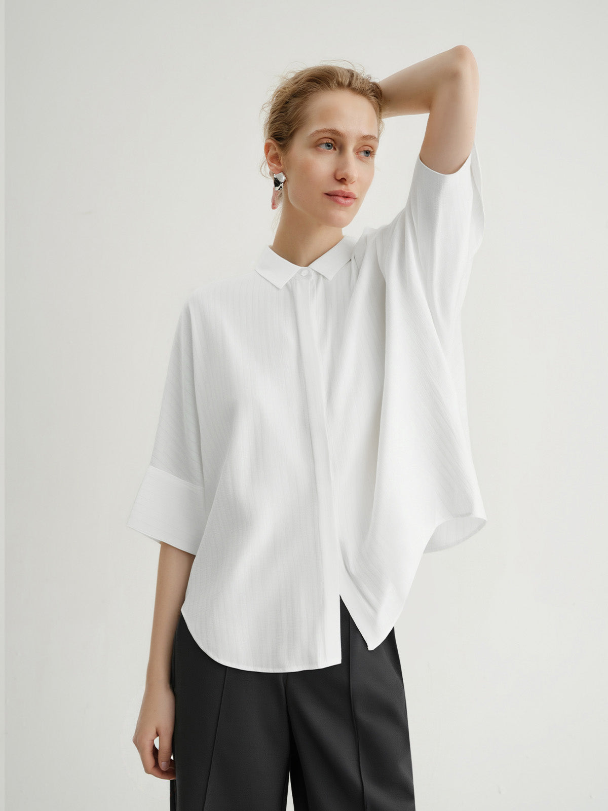 Chemise blanche manche 3/4