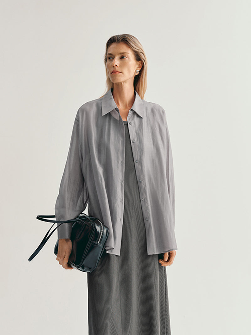 Chemise grise fluide