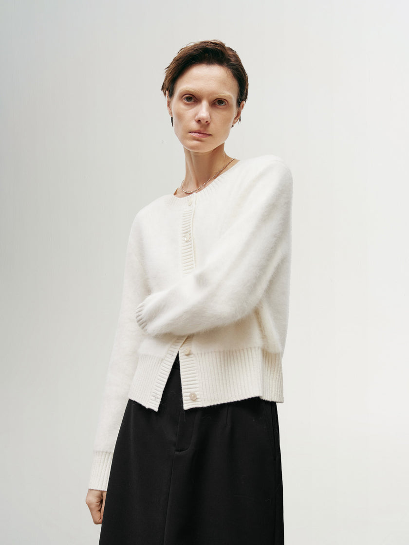 White crew neck sweater
