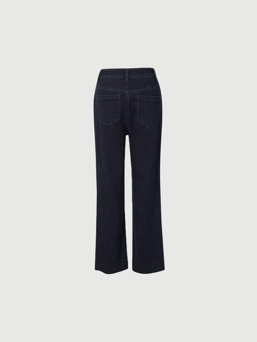 Raw blue jeans