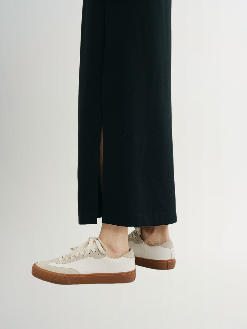 Black long skirt with elastic waist