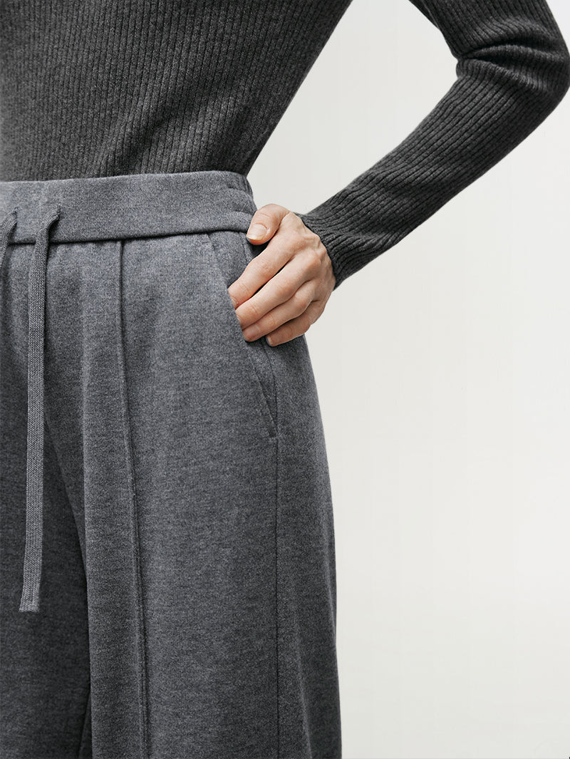 Dark gray wide leg straight pants