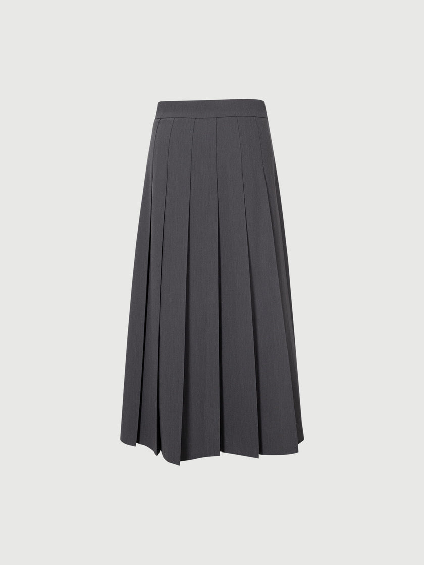 Dark gray winter pleated skirt