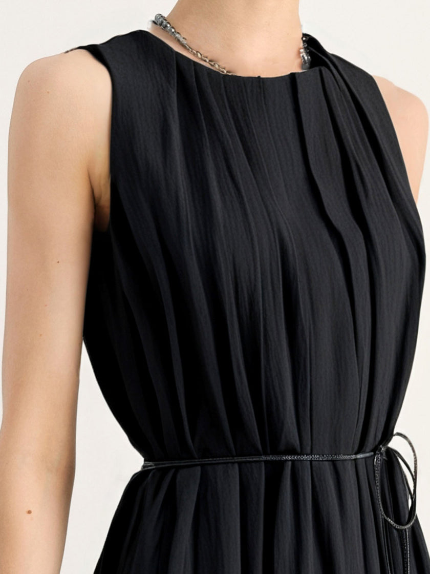 Pleated black dress