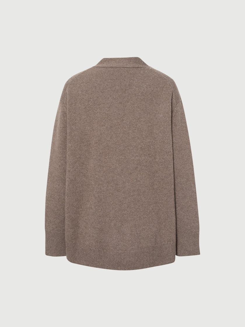 100% cashmere long-sleeved button-up cardigan