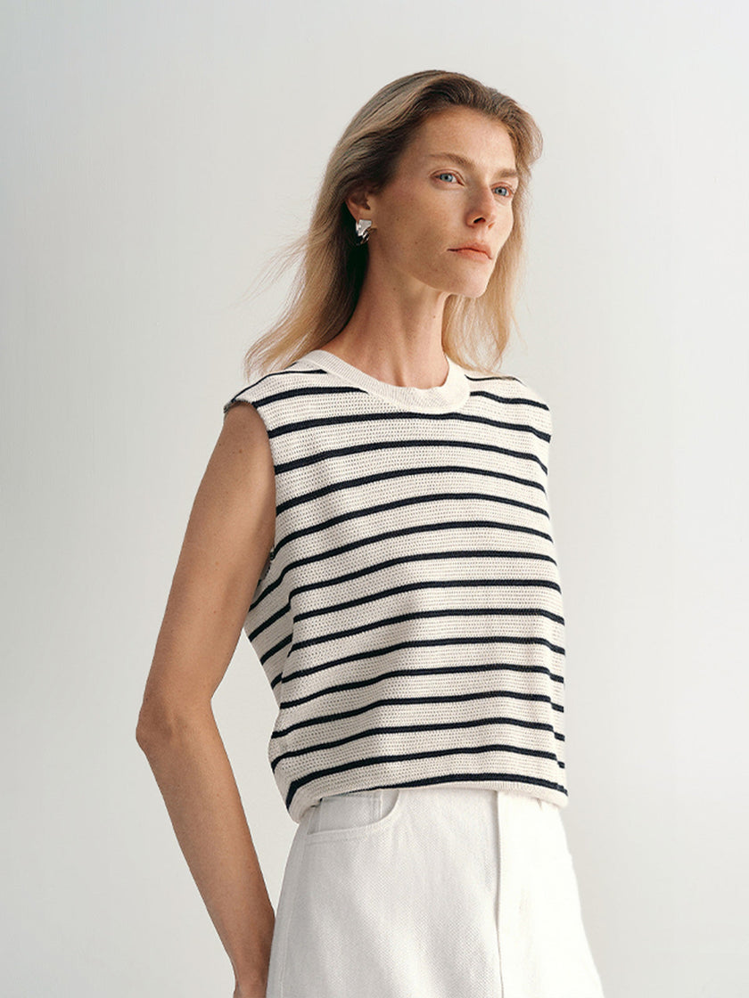 Top tricoté marinière