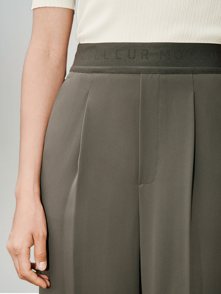 Brown-khaki straight-cut pants