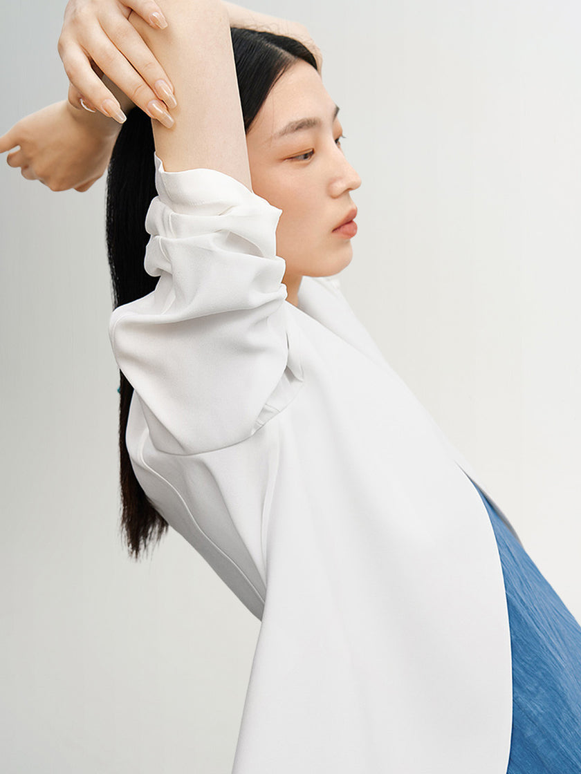 Blazer sans revers blanc