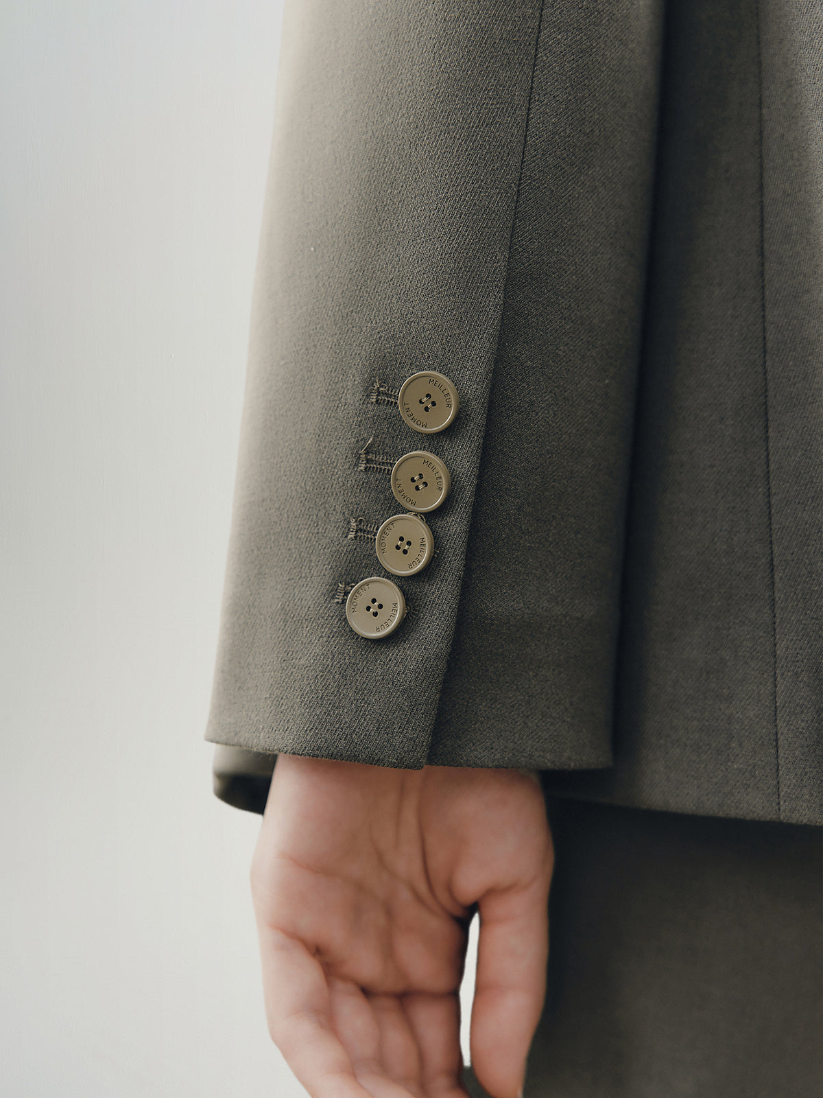 Women's Gray Peak Lapel Double Breasted Blazer Jacket