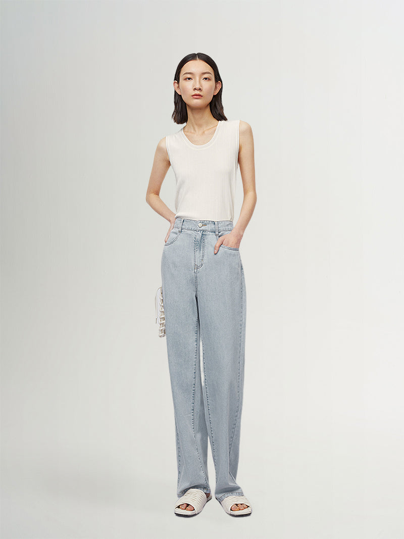 Sleeveless mesh top, white, summer