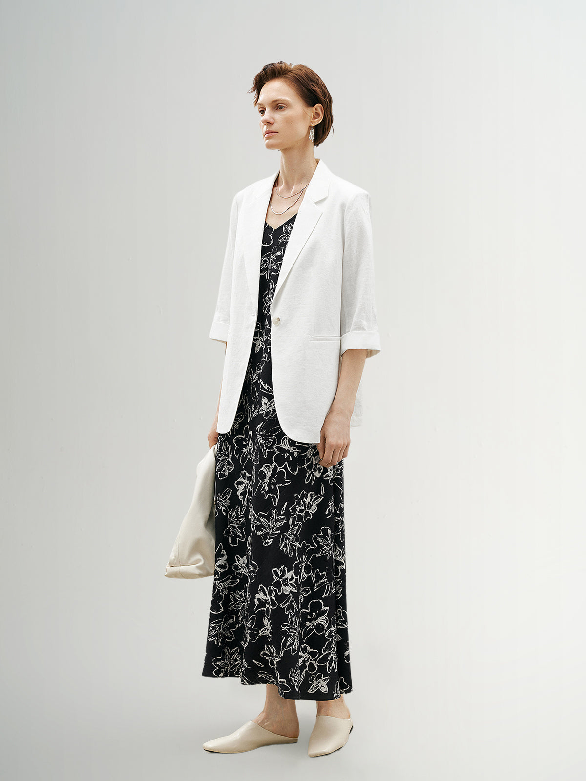 White linen blazer