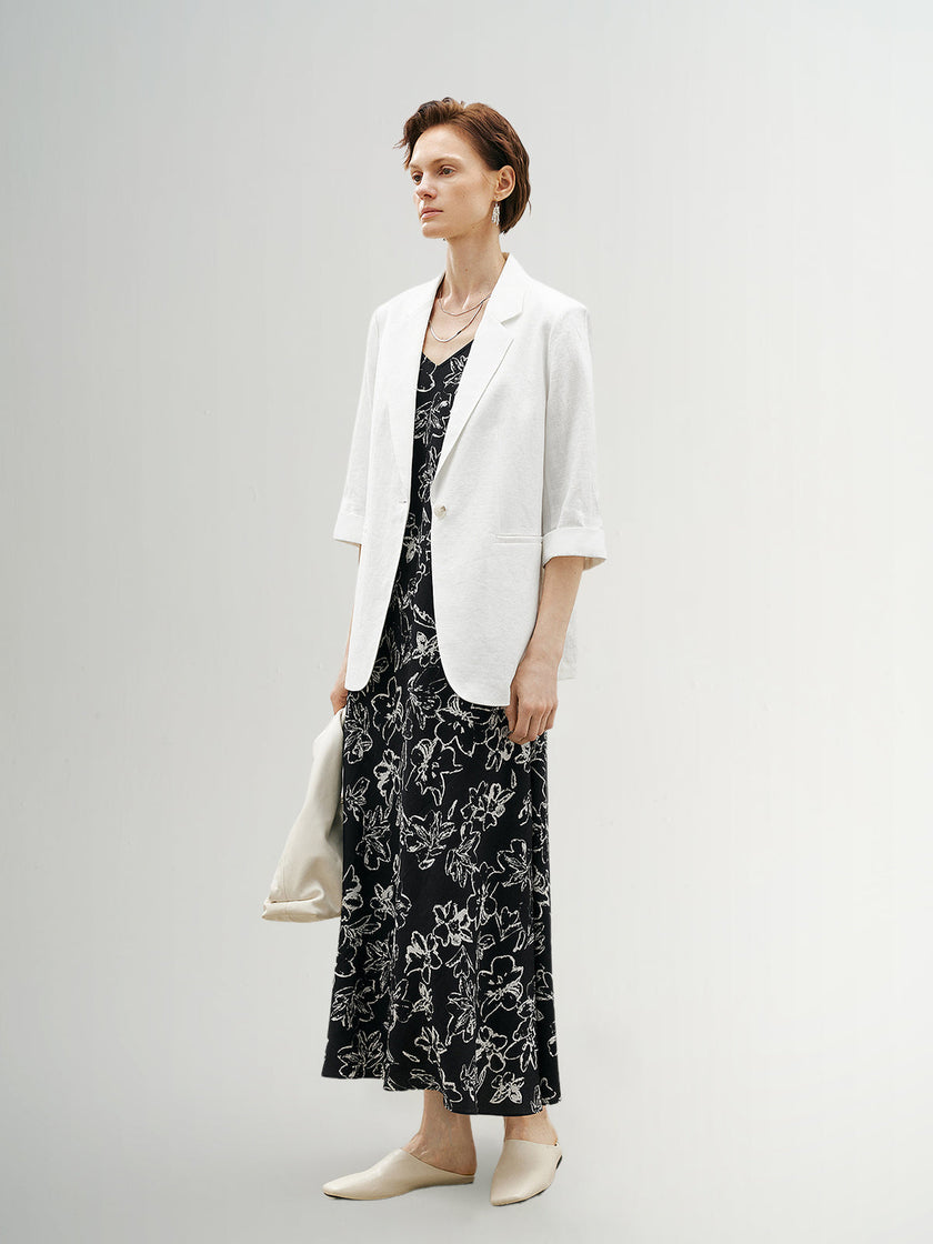 White linen blazer