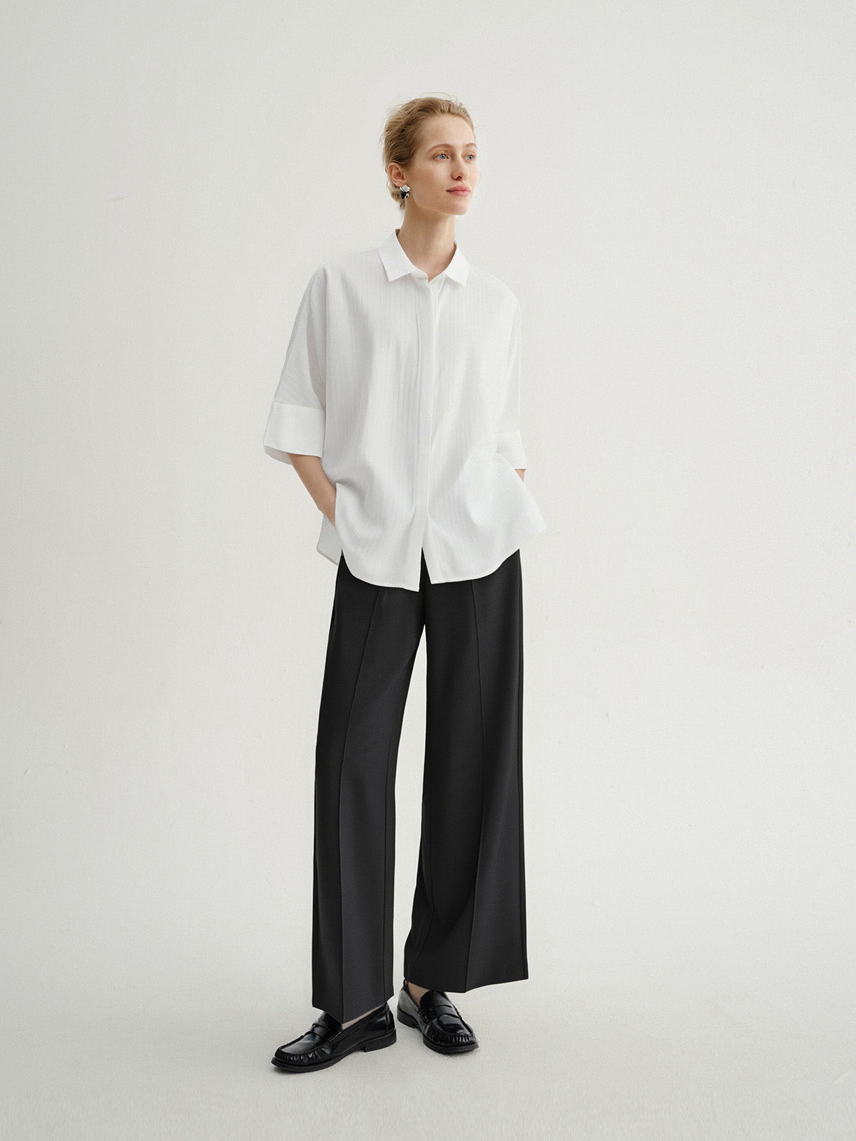 Chemise blanche manche 3/4