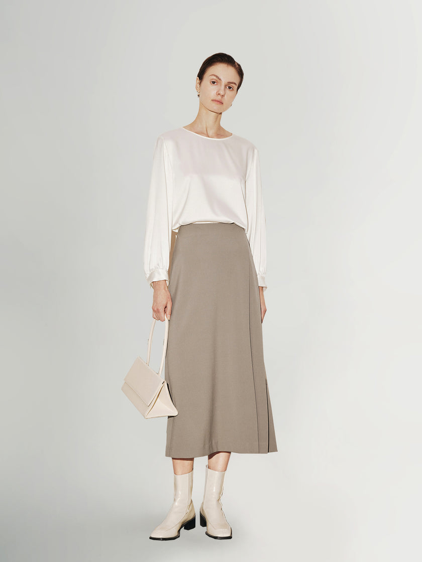Beige silk blouse