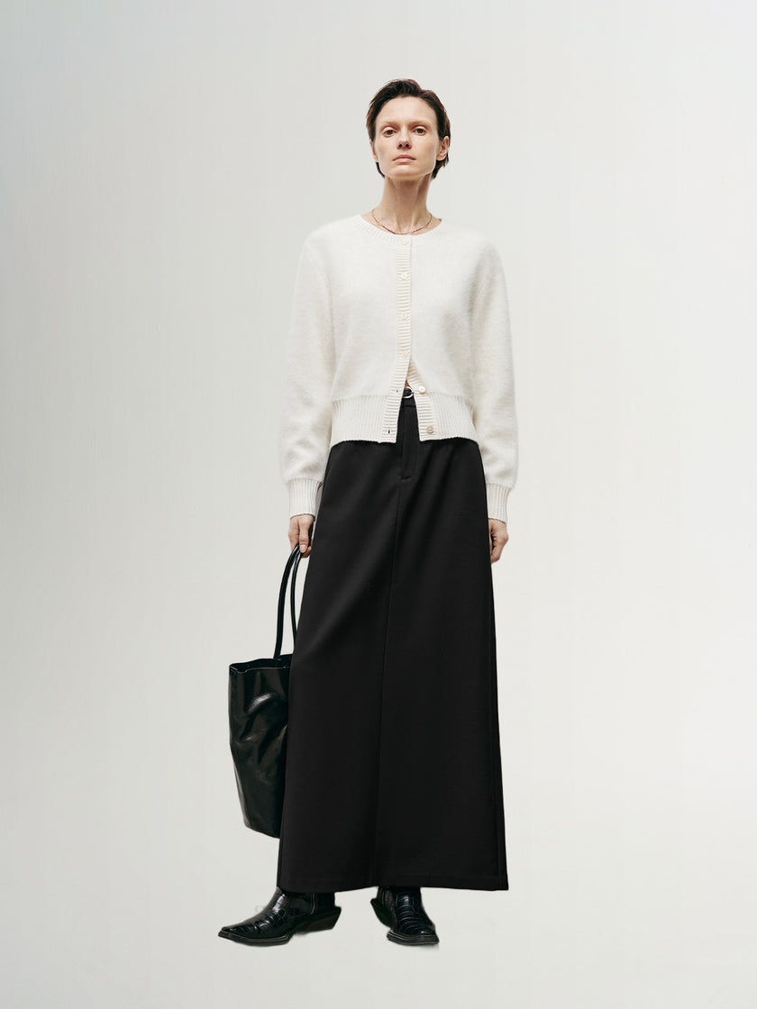 White crew neck sweater