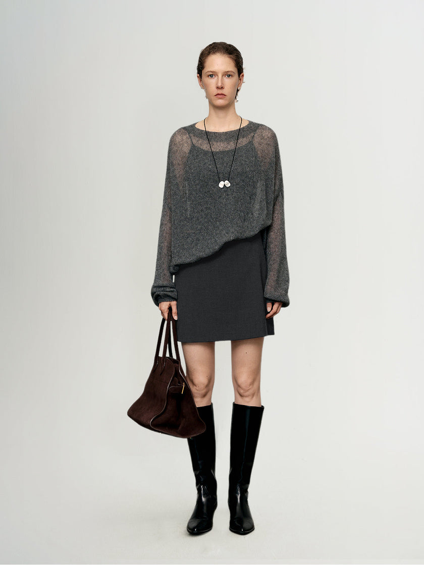 Cashmere-Silk Relaxed Pullover Sweater