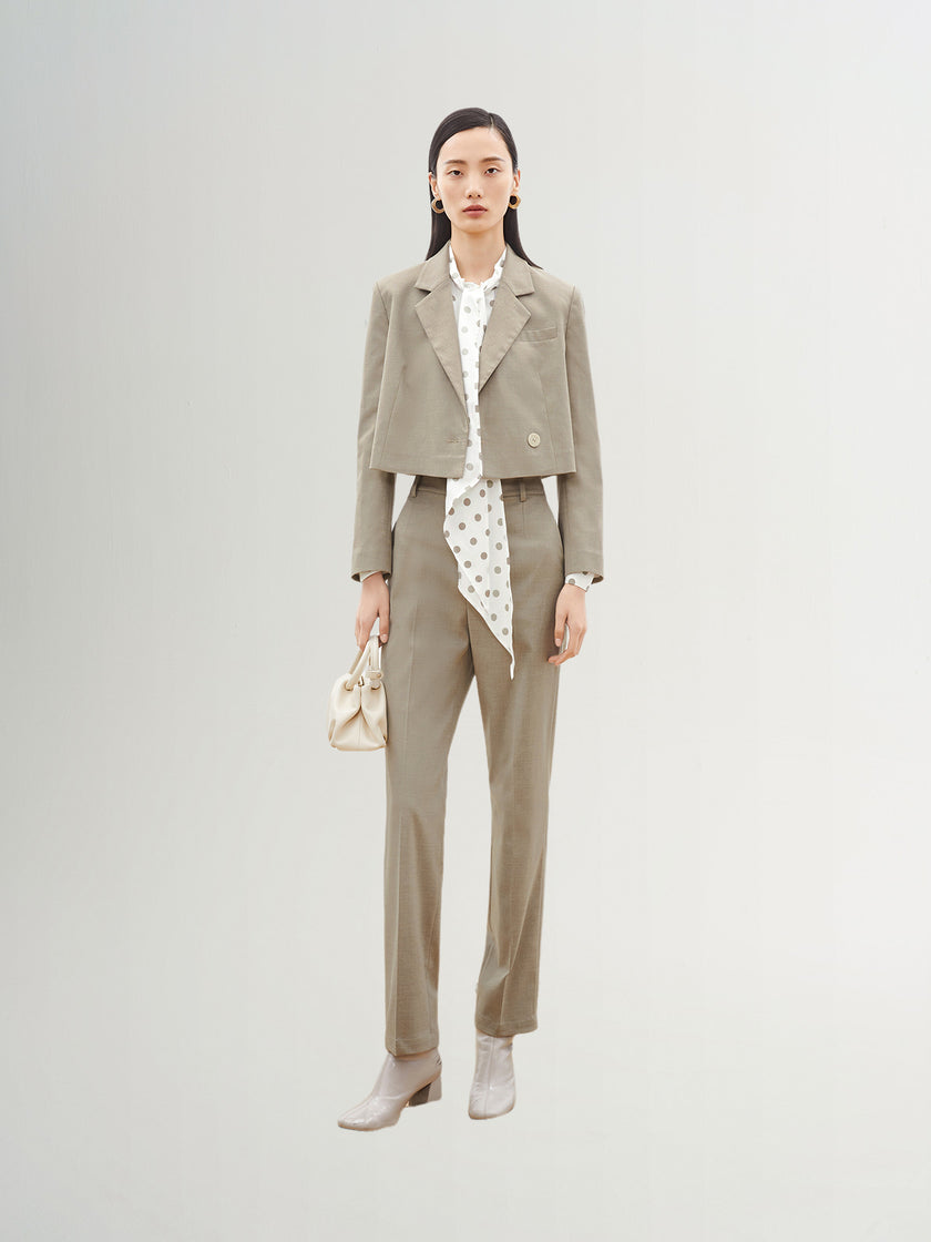Blazer court kaki