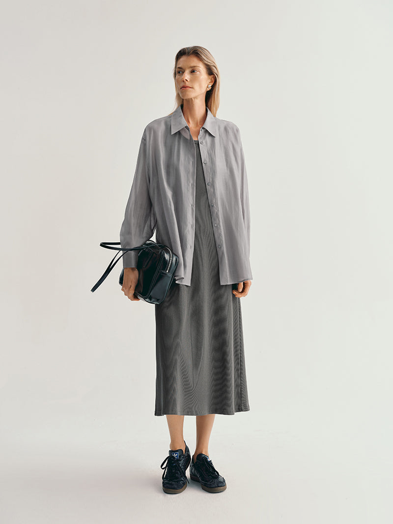Chemise grise fluide