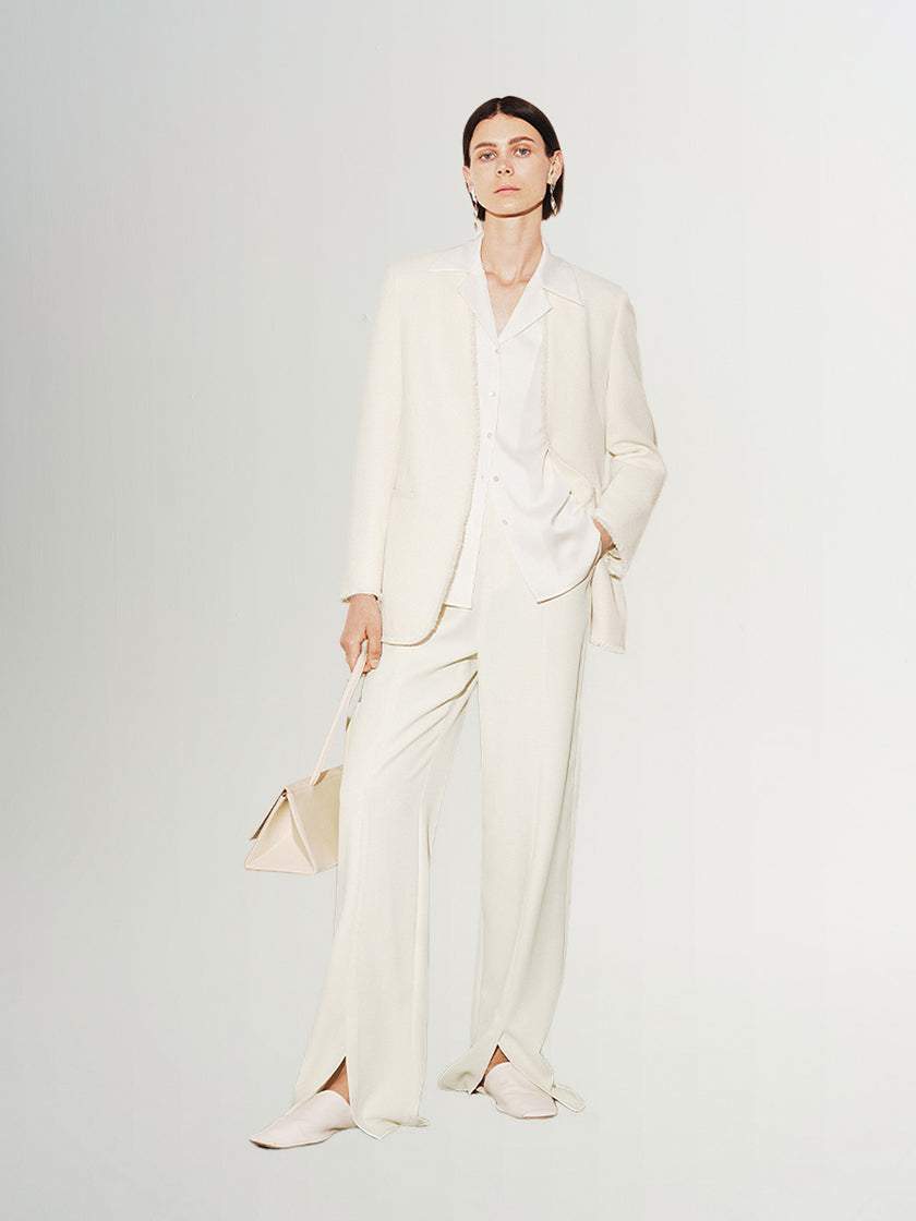 Beige tweed blazer
