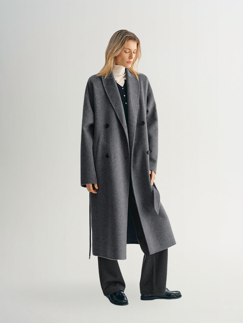 Long wool coat in intense gray