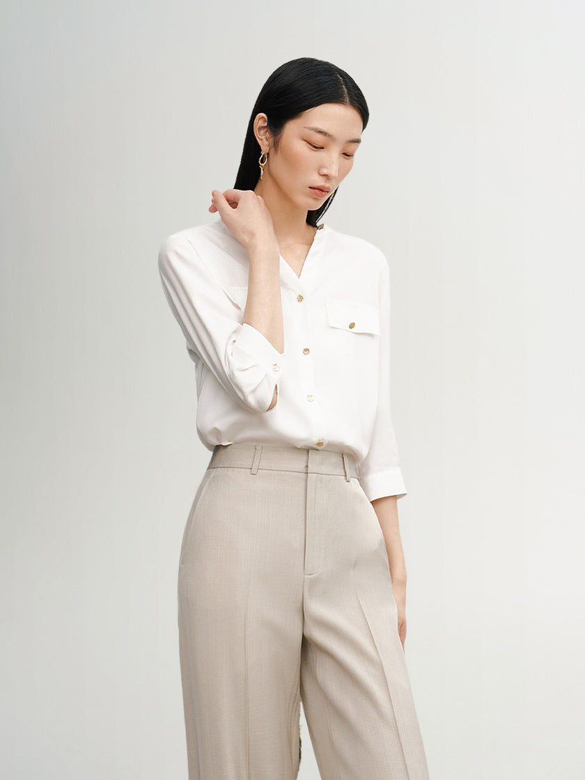 Blouse blanche à boutons