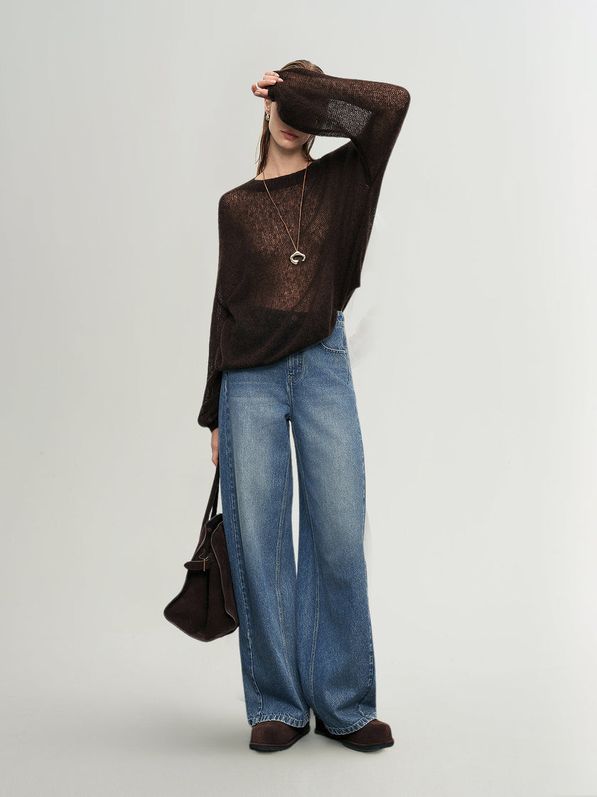 Cashmere-Silk Relaxed Pullover Sweater