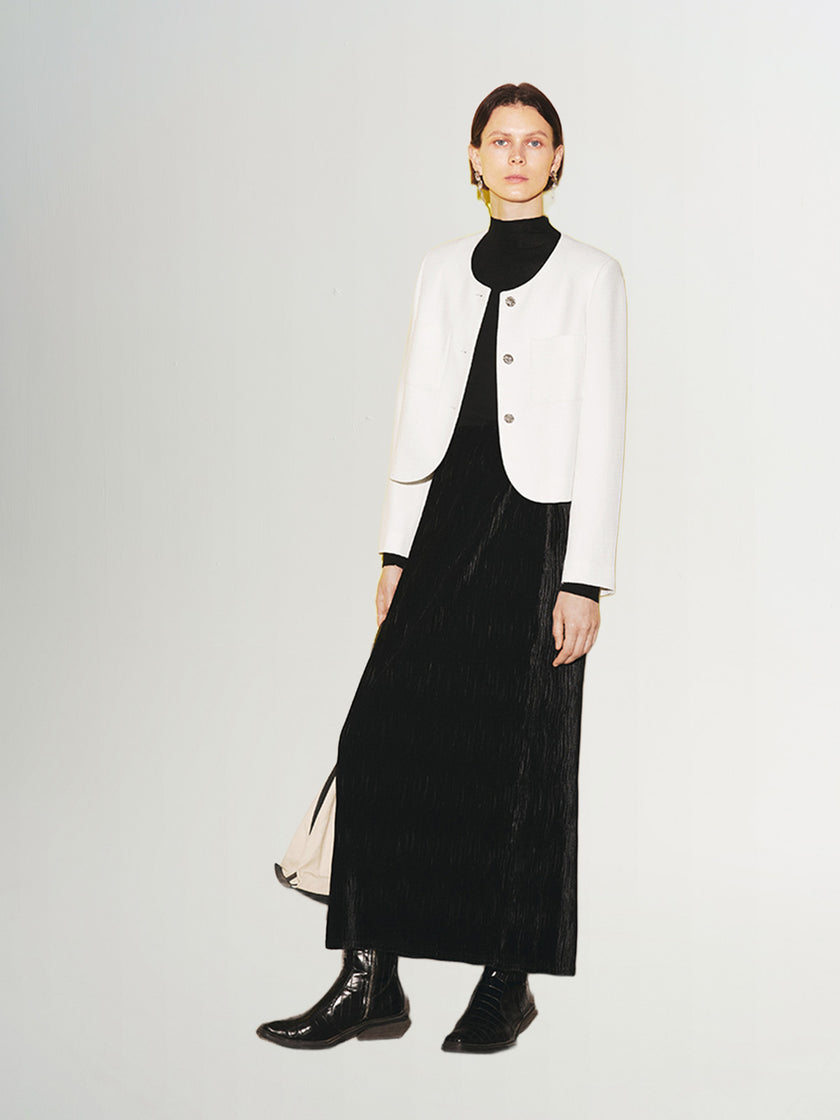 Veste courte blanche en tweed