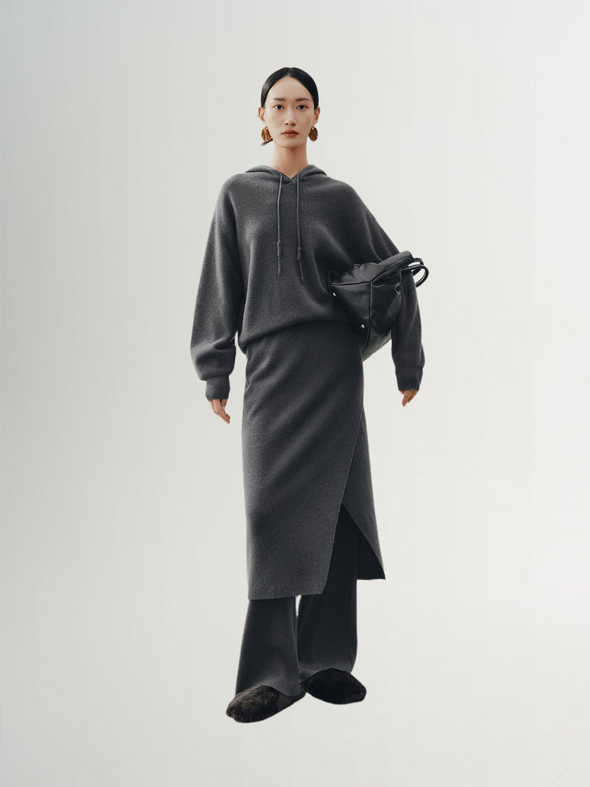 Straight cashmere skirt