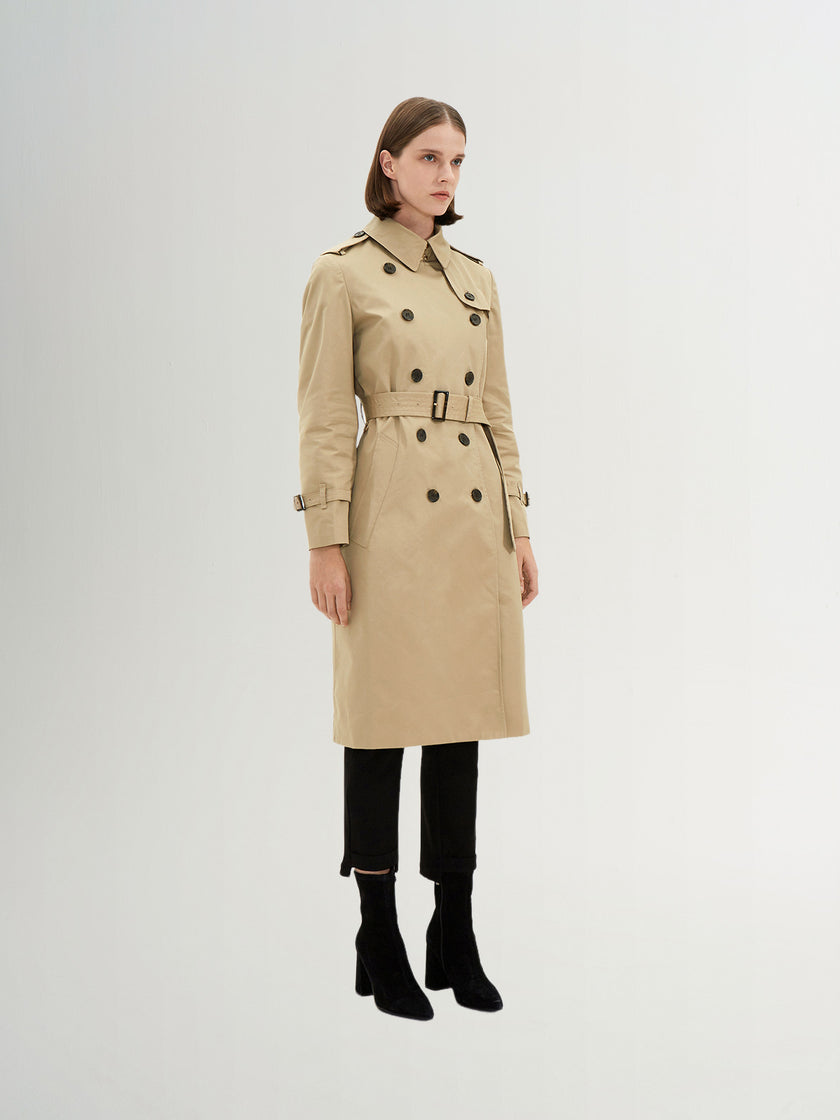 Women's Lapel Double Breasted Trech Coat
