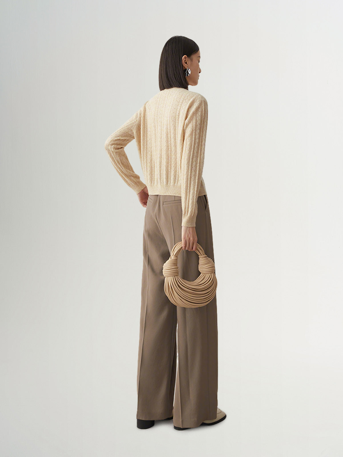 Pantalon marron à coupe droite