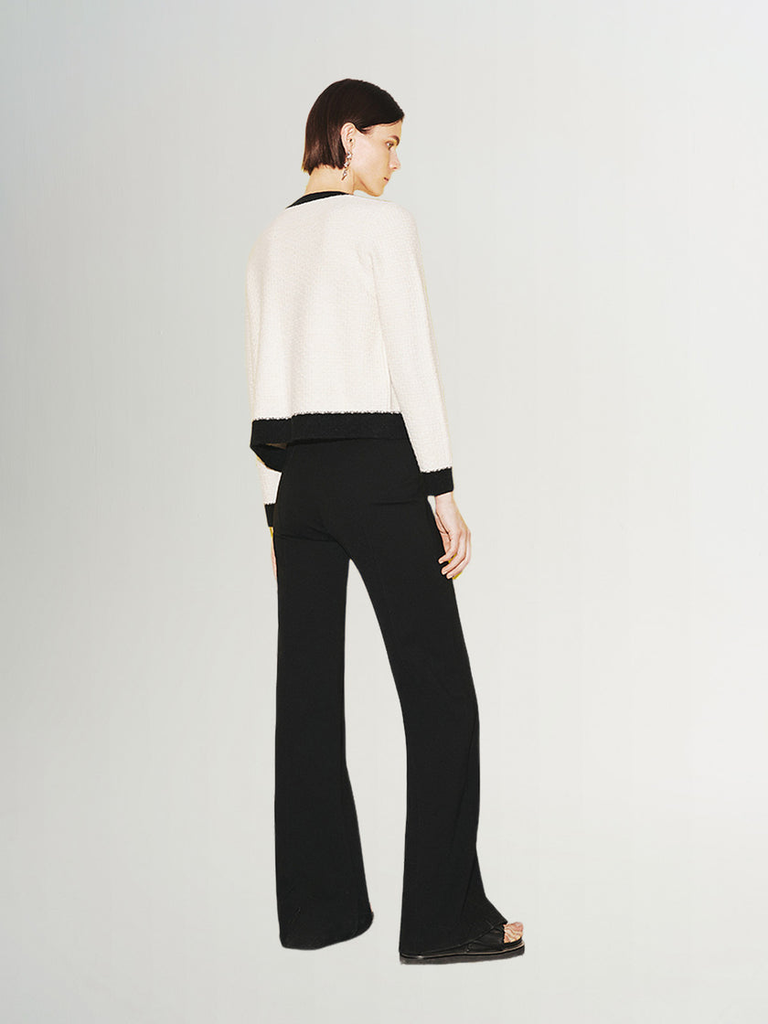 Women's Round Neck Wool Knit Cardigan