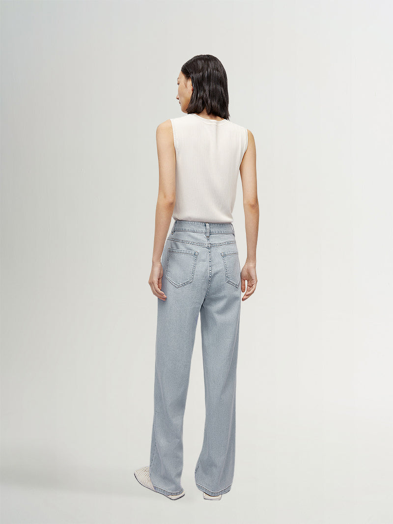 Sleeveless mesh top, white, summer