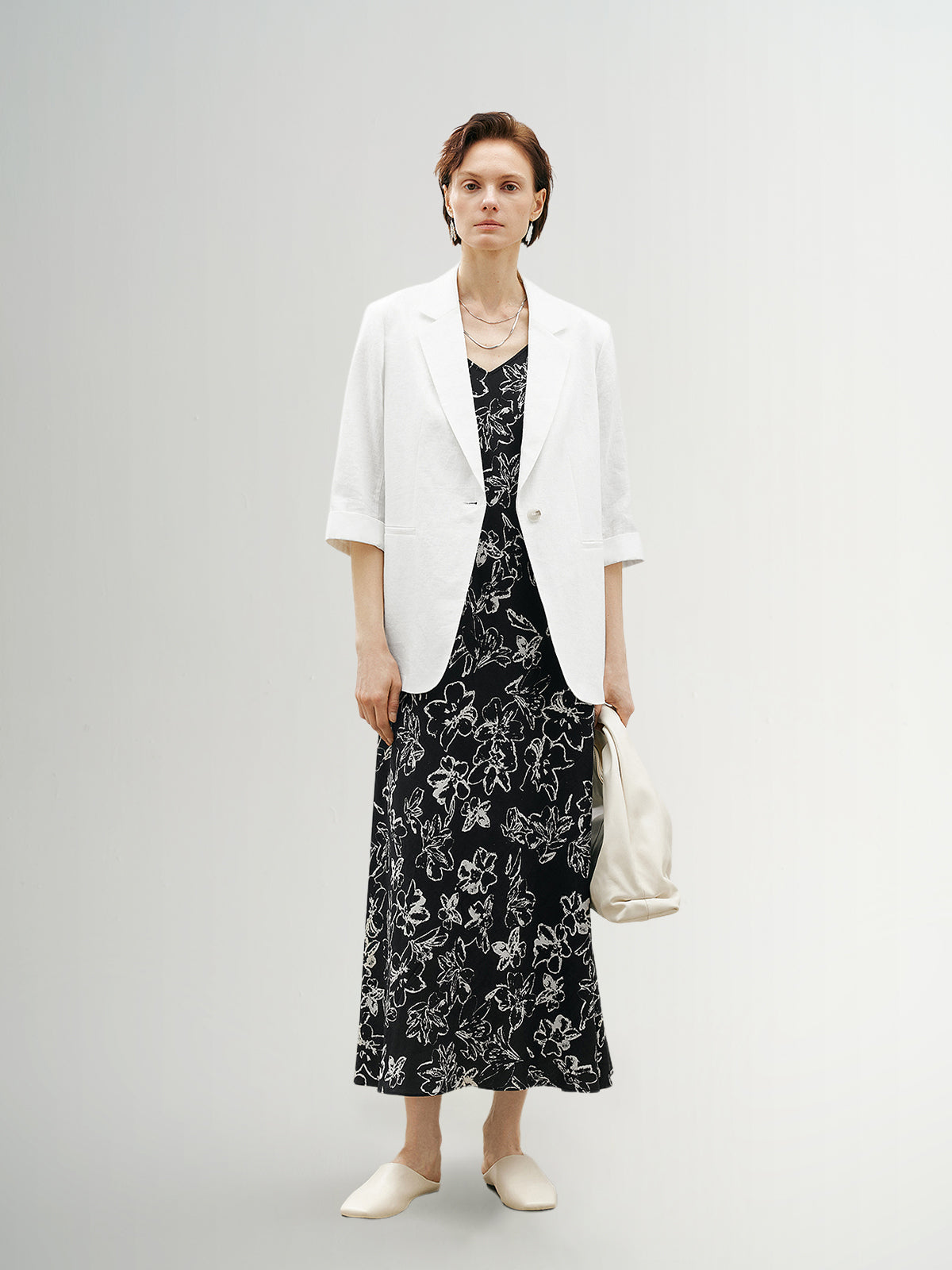 White linen blazer