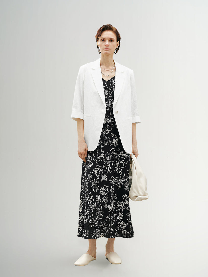 White linen blazer