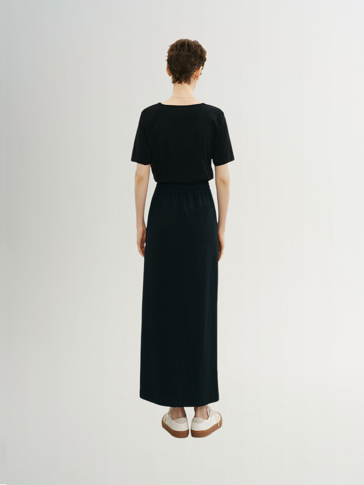 Black long skirt with elastic waist