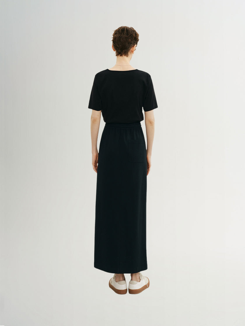 Black long skirt with elastic waist