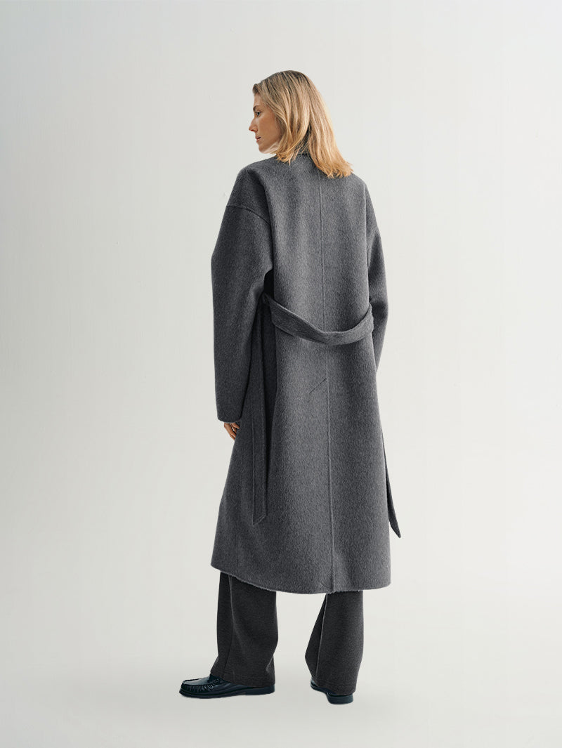 Long wool coat in intense gray