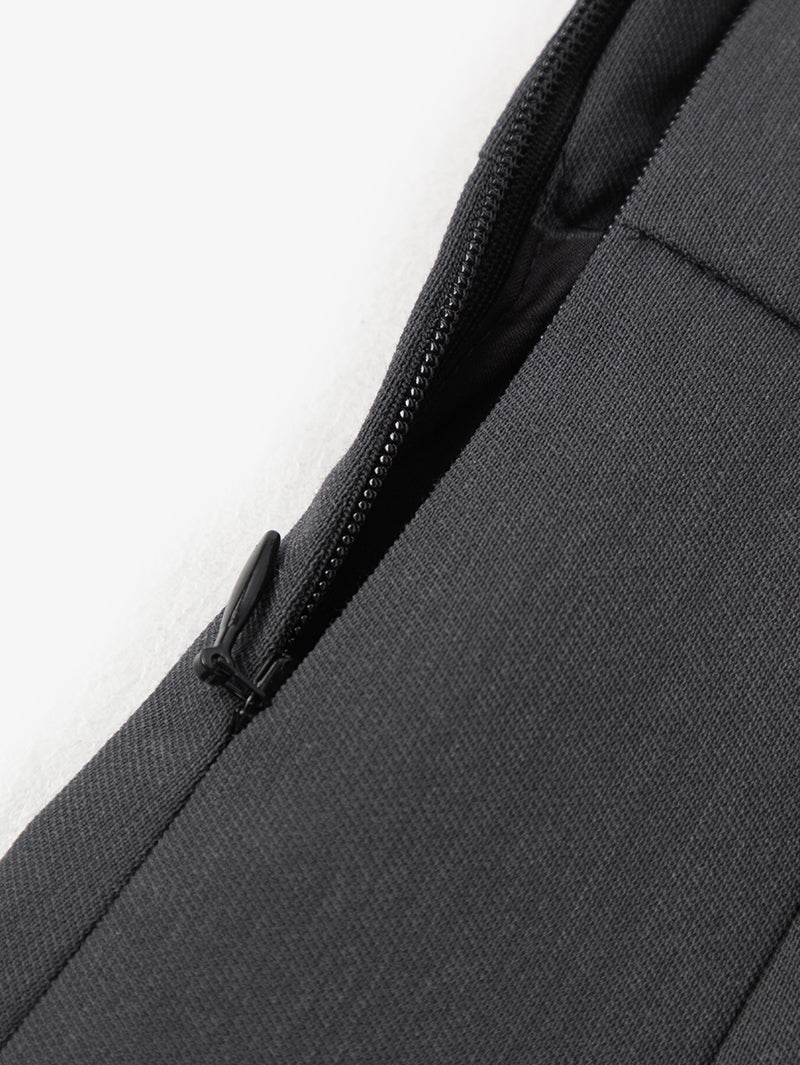 Dark gray winter pleated skirt