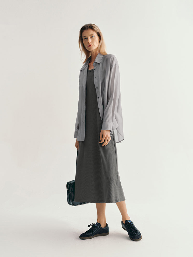 Chemise grise fluide