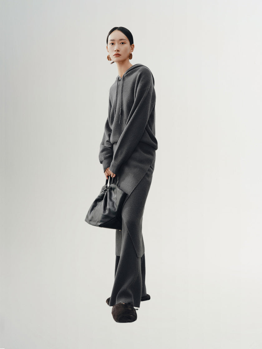 Straight cashmere skirt